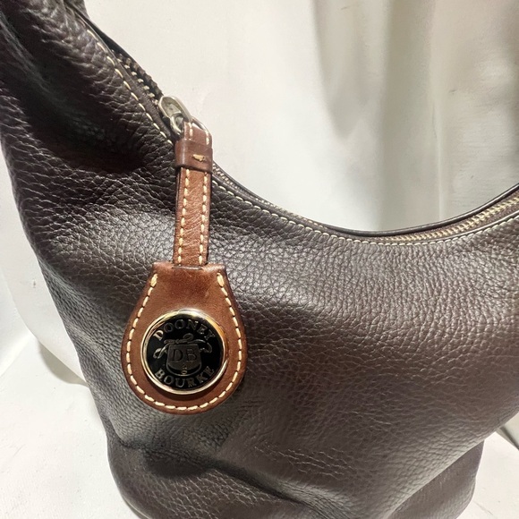 Vintage Dooney & Bourke Dark Brown Leather Hobo Bag - Picture 11 of 14